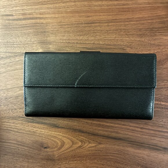 Folding Wallet in Black G Silver Hardware - Picture 4 of 12